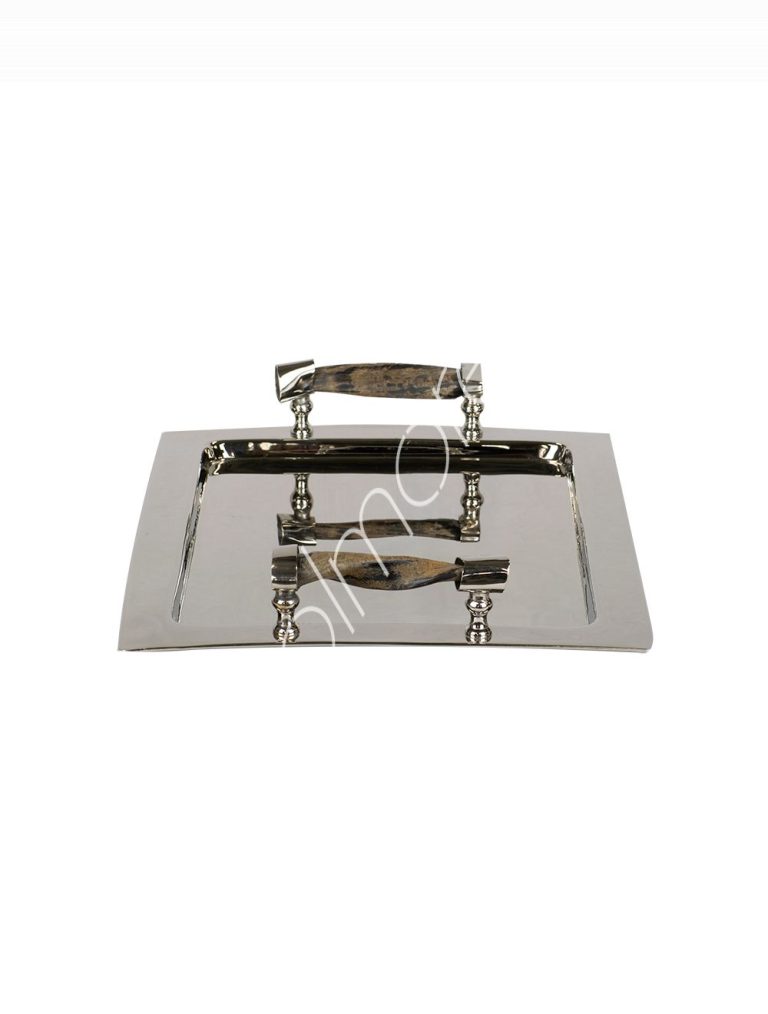 Tray w/horn handles NI 44cm