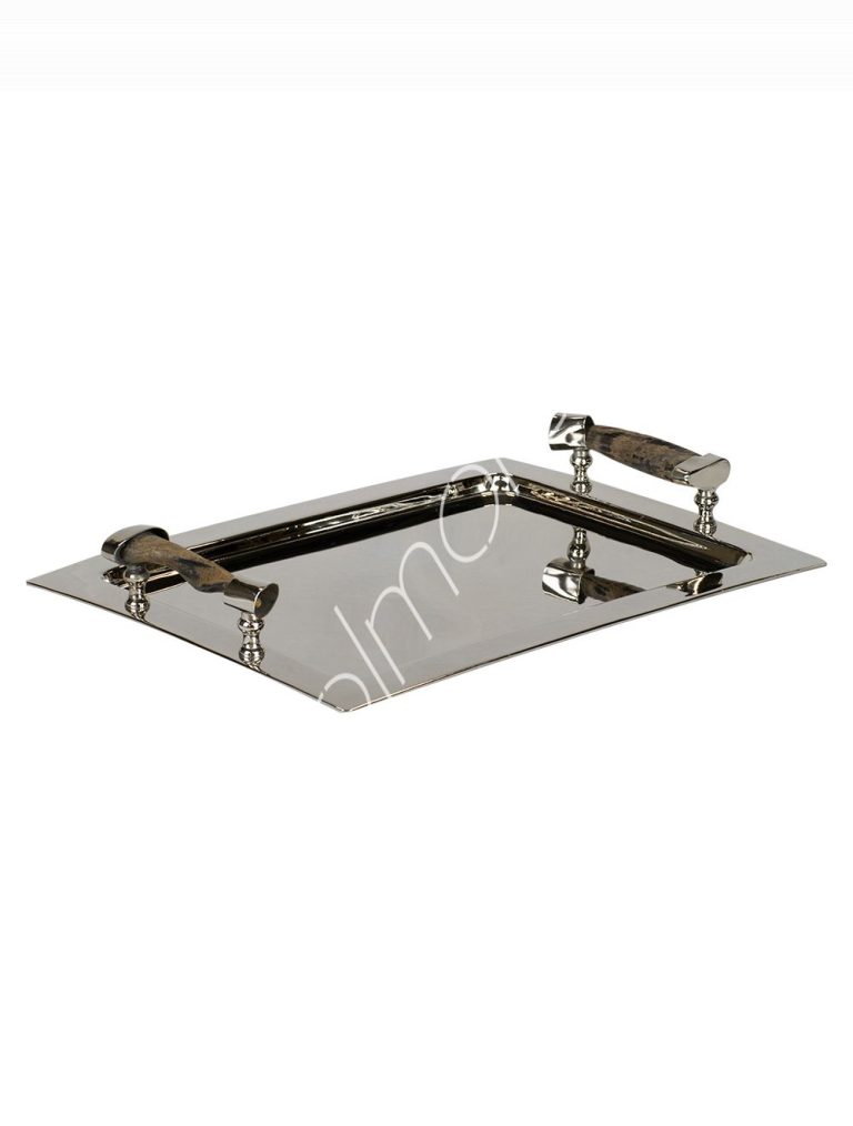 Tray w/horn handles NI 44cm