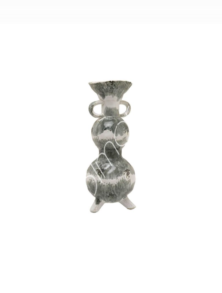 Vase wlegs white ceramic 14x14x35