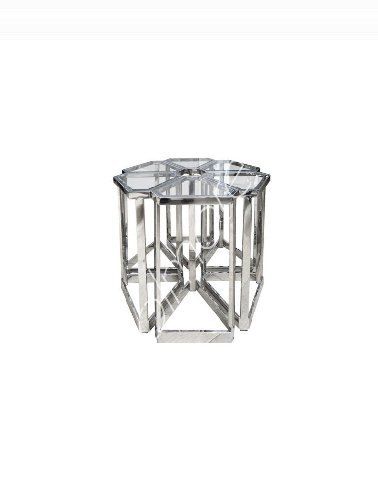 Side table Dallas glass ssNI polished 52x62x64
