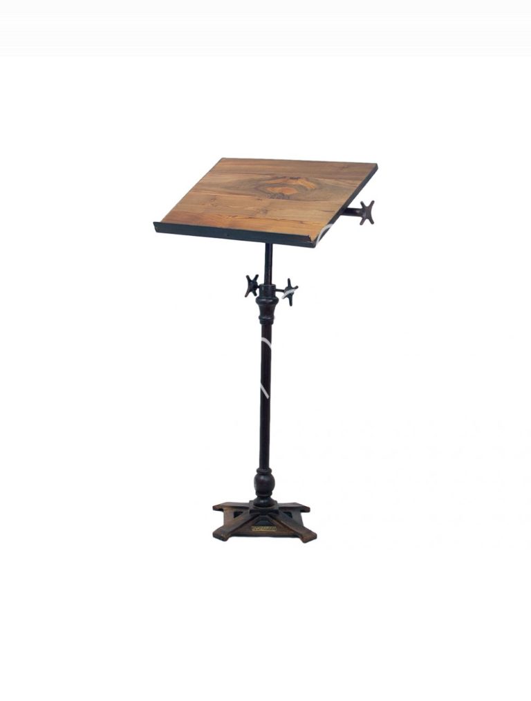 Menu table recl.teak w/iron leg 60x40x100