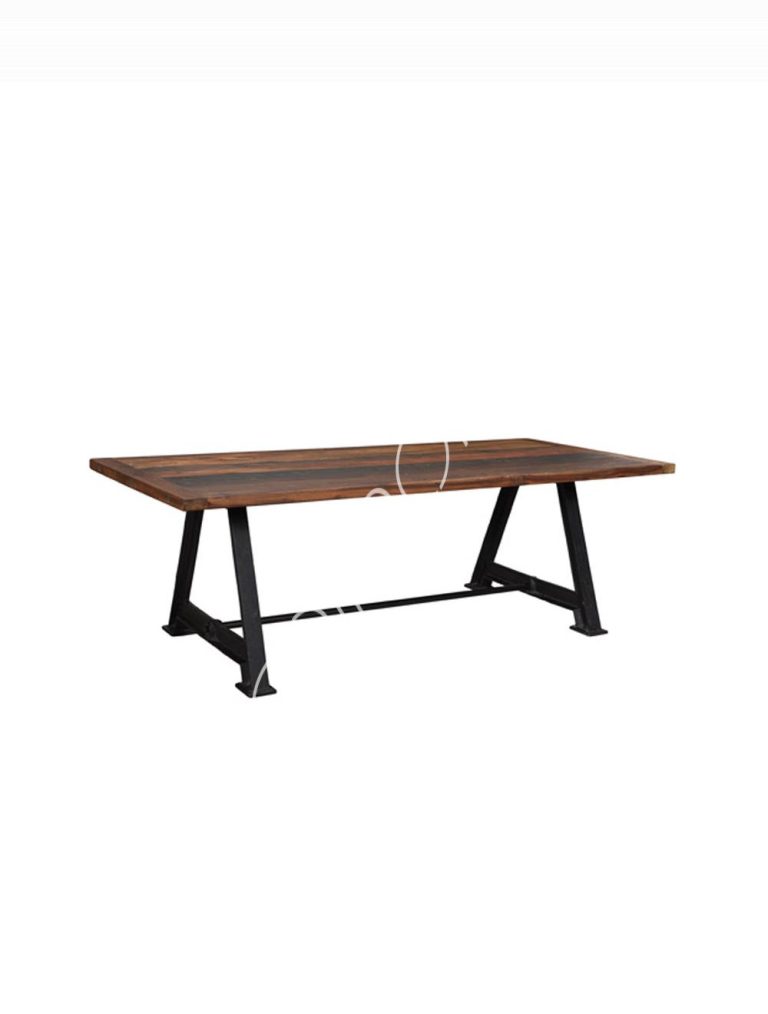 Dining table Rhodos metal sleeper wood 200x100x76