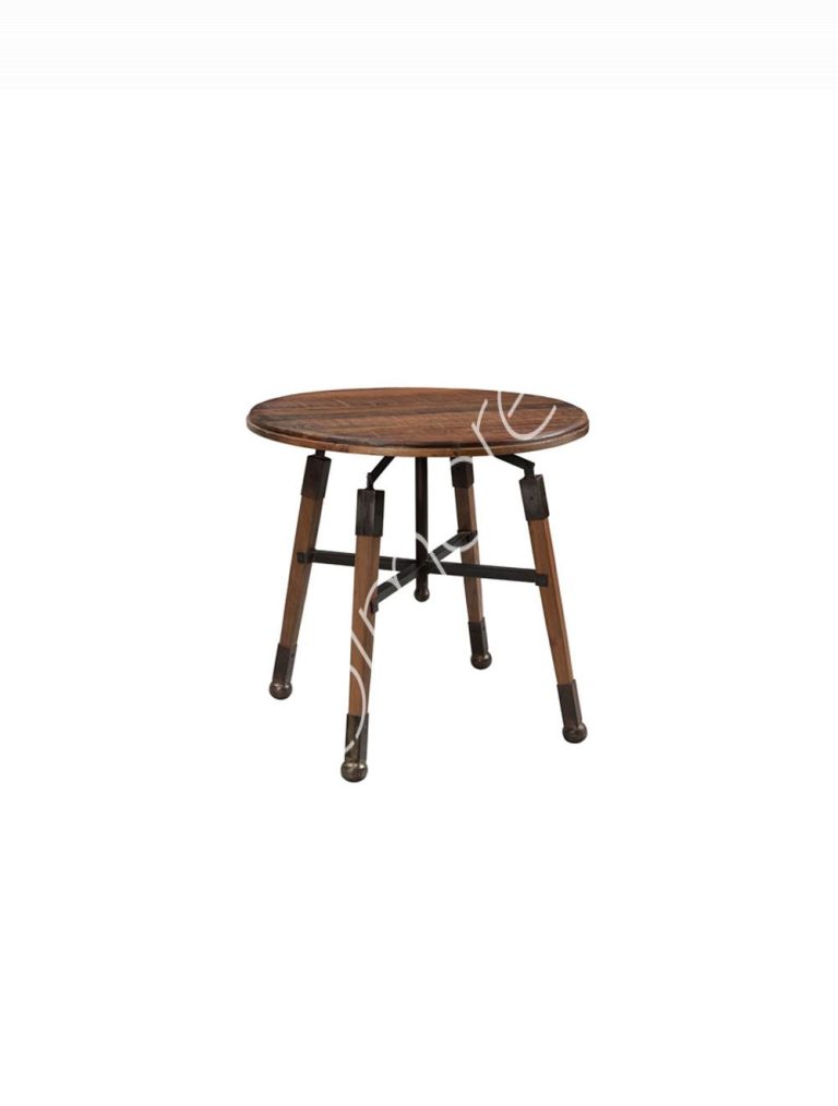Bistro table round recl. wood 80x80x76