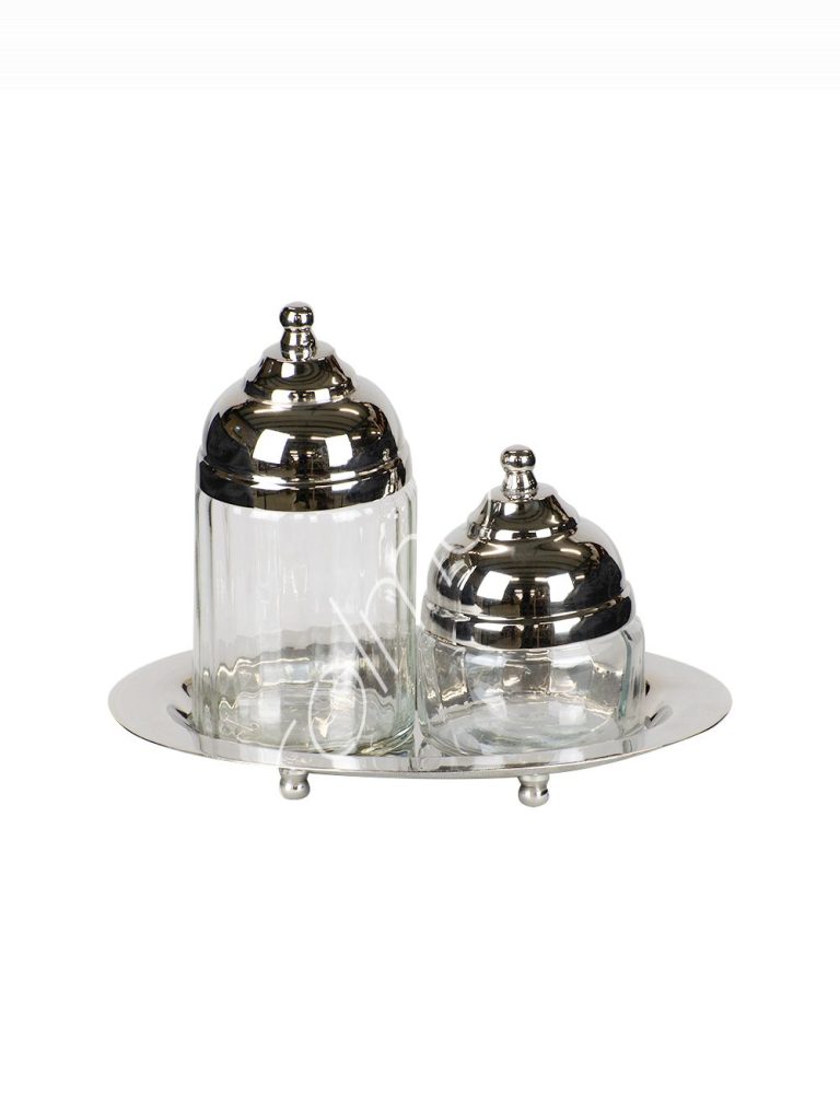 Two jars wlid on tray ssNI 20x14x16