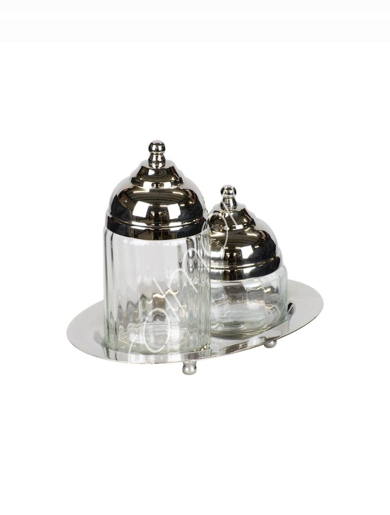 Two jars wlid on tray ssNI 20x14x16