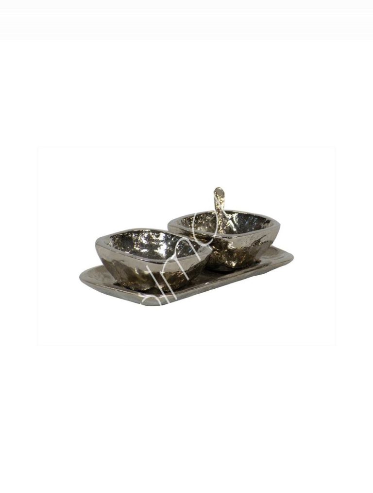 Tray two bowls crushed ALUNI 13x7x3