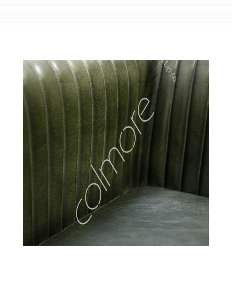 Armchair green leather 70x65x71