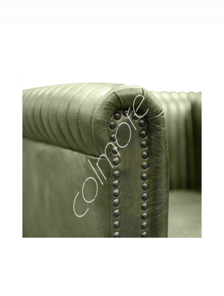 Armchair green leather 70x65x71