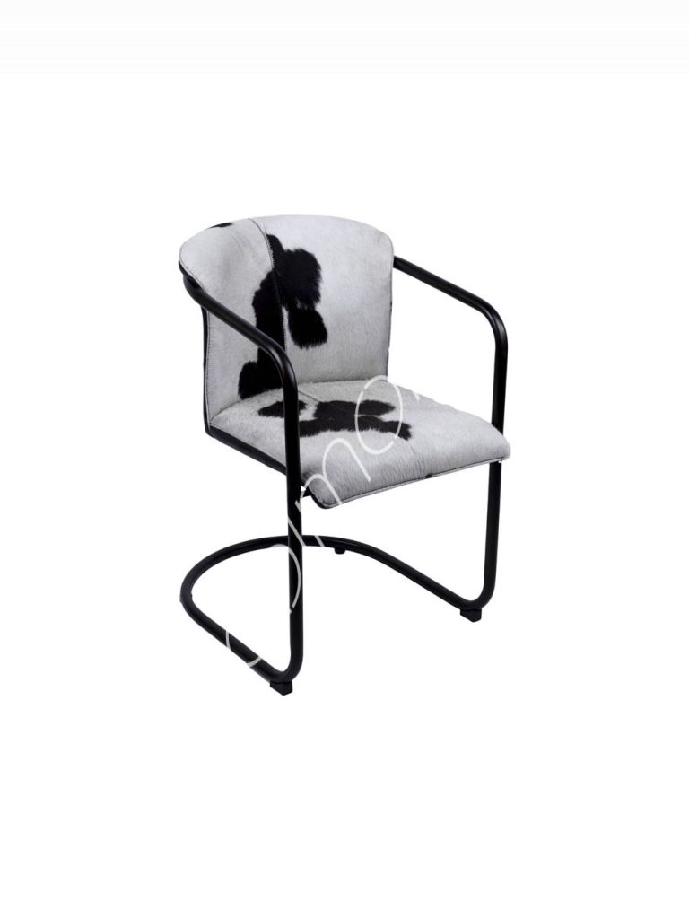 Dining chair leather black hairon 53x61x80