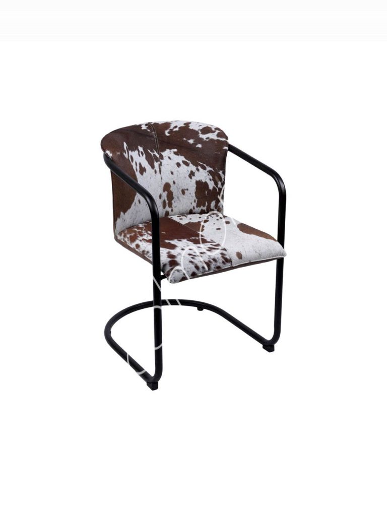 Dining chair leather hairon brown 53x61x80