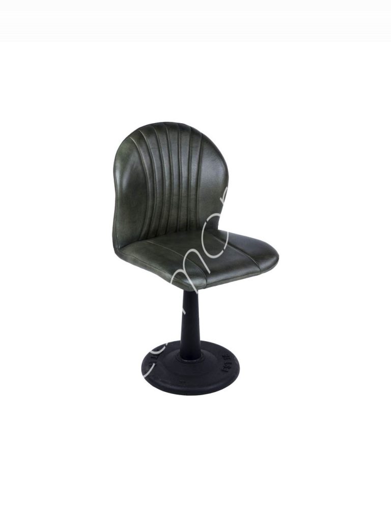 Dining chair green leather 48x53x88
