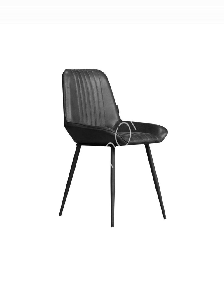Dining chair black leather 45x55x83