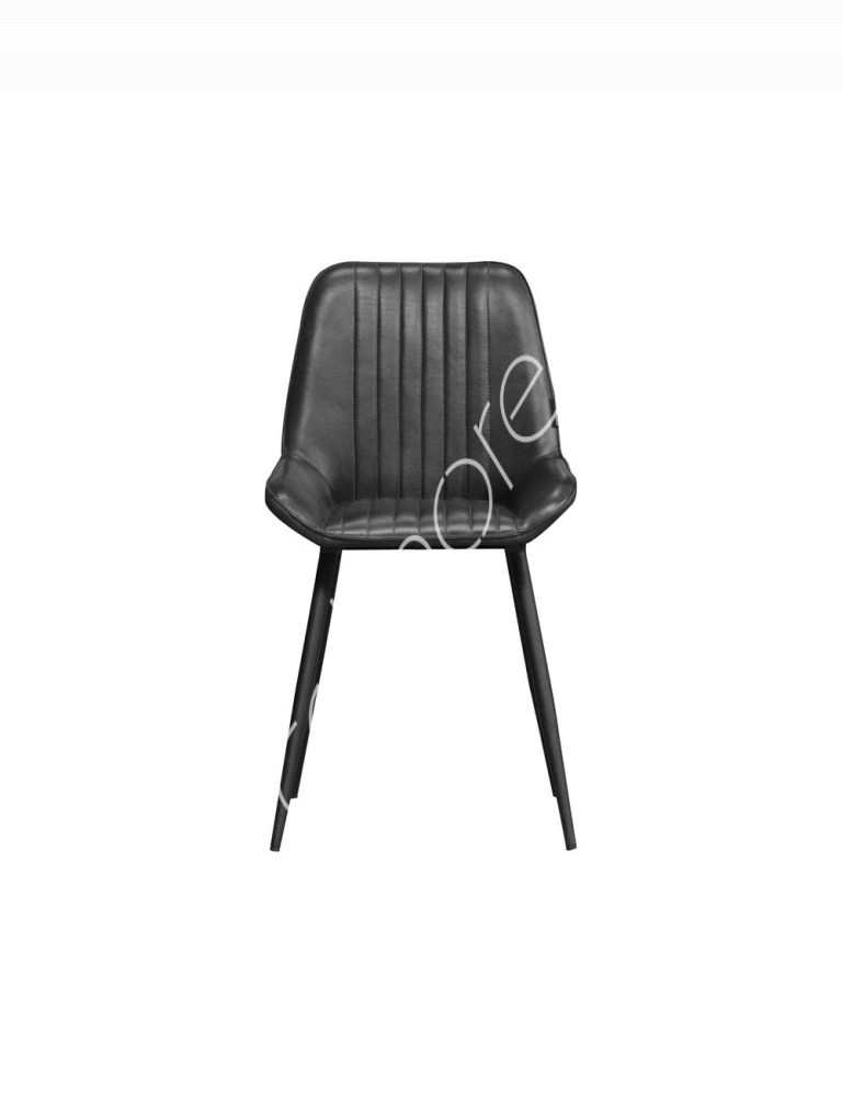 Dining chair black leather 45x55x83
