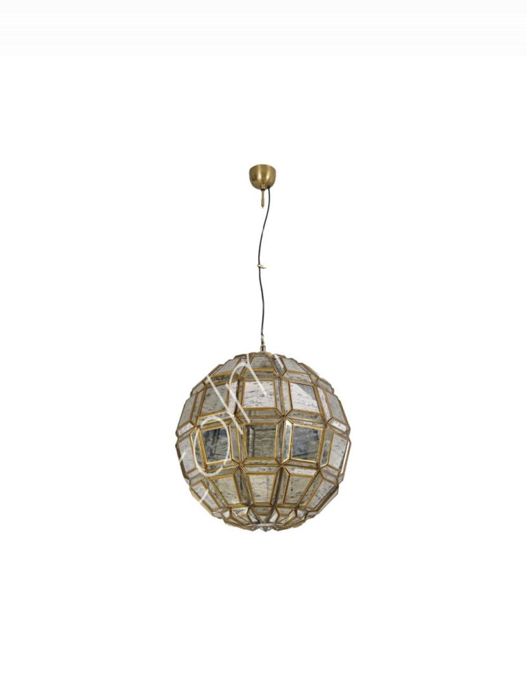 Ceiling lamp BR silver antique glass 53x53x58