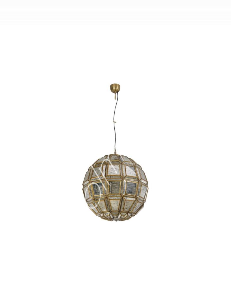 Ceiling lamp BR silver antique glass 37x37x44