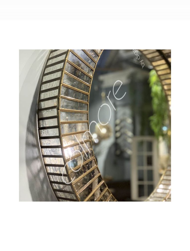 Mirror wlight BR silver antique glass 90x90x10