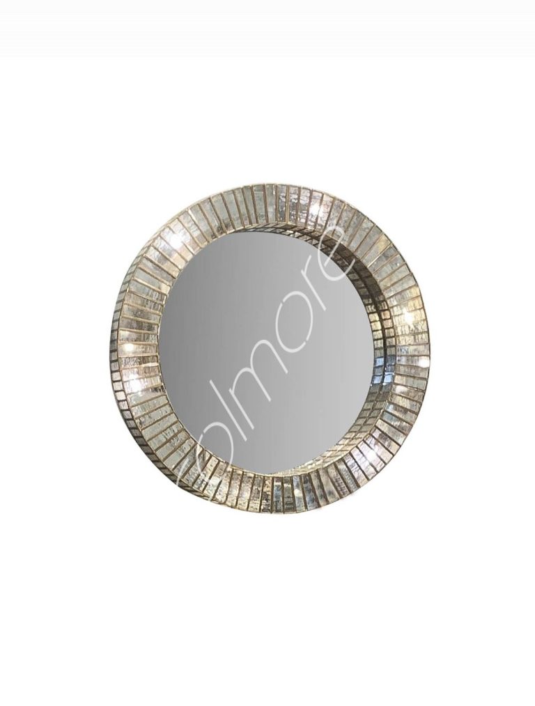 Mirror w/light BR silver antique glass 60x60x10