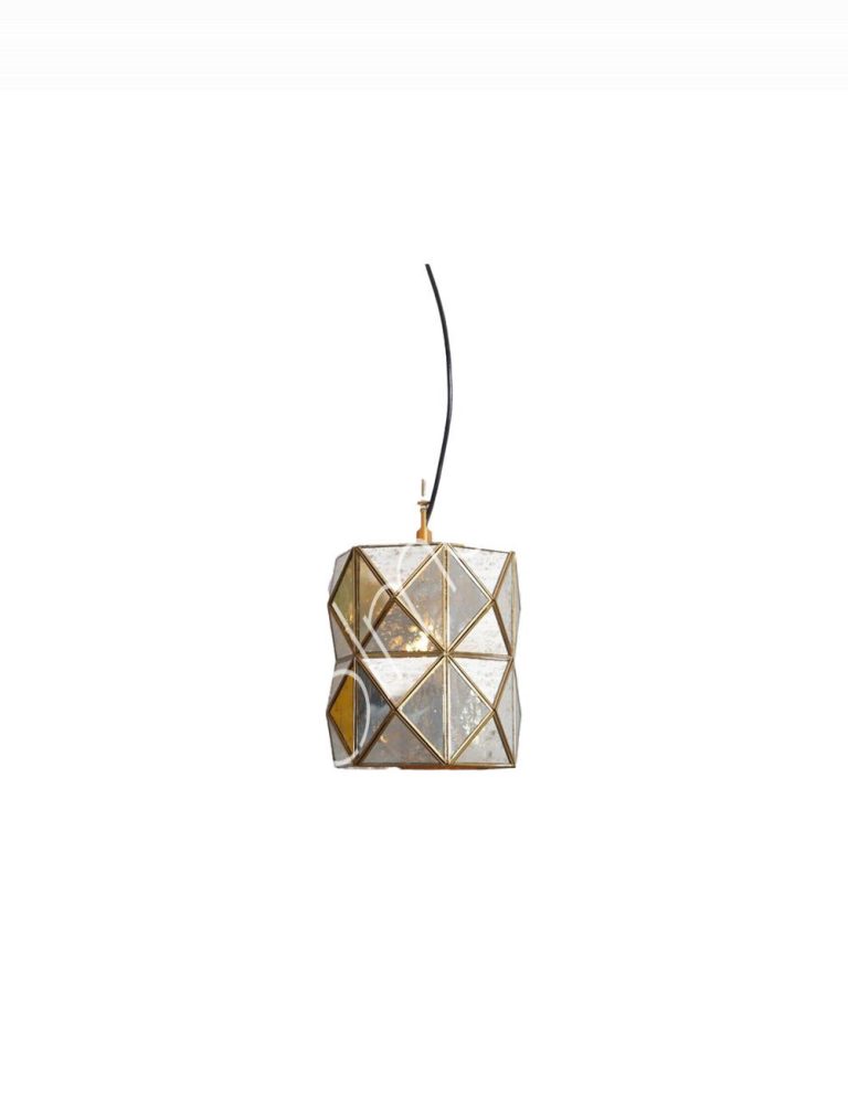 Ceiling lamp piramid BR silver antique glass 23x23x25