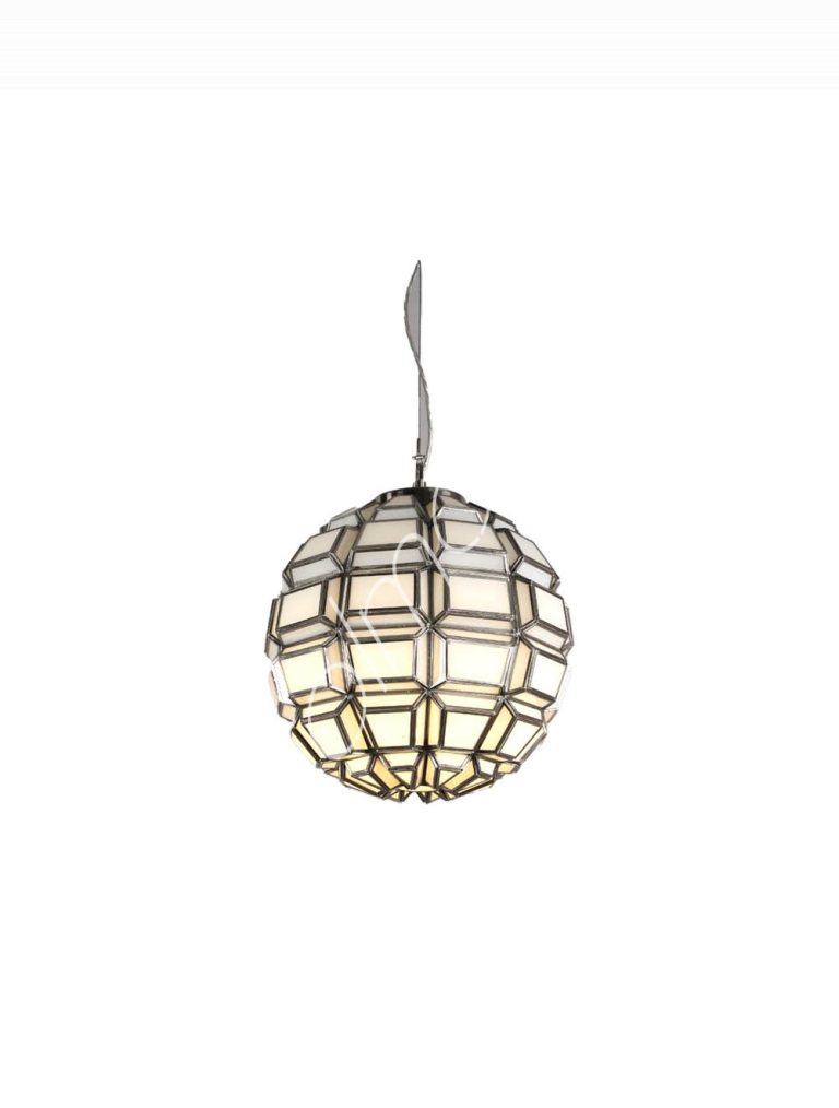 Ceiling lamp BR white spray antique glass 38x38x46