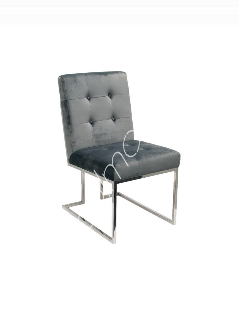 Dining chair George taupe velvet nickel plated 52x72x90