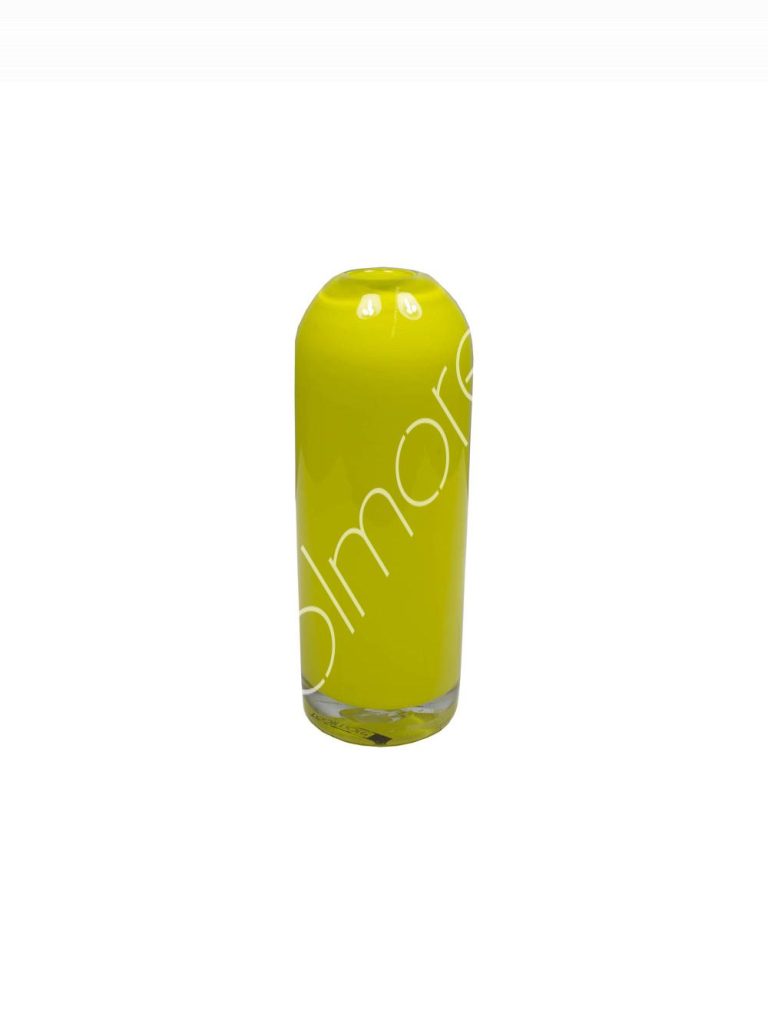 Vase handm. mouthblown yellow 8x8x22