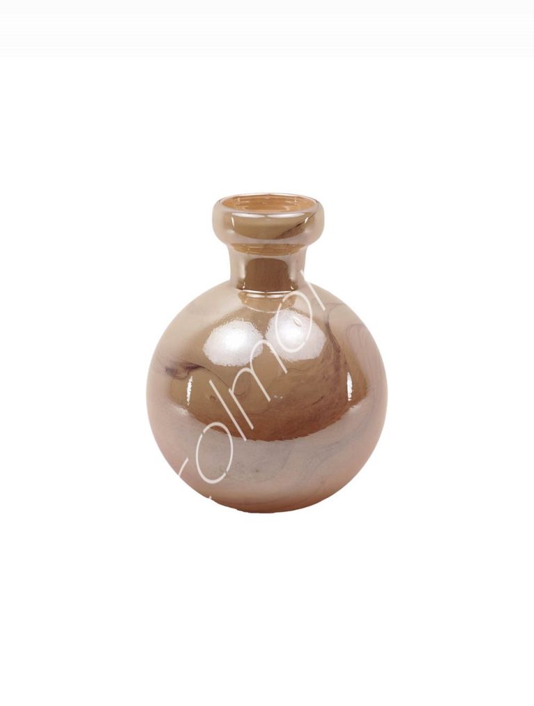 Vase handm. mouthblown amber 19x19x25