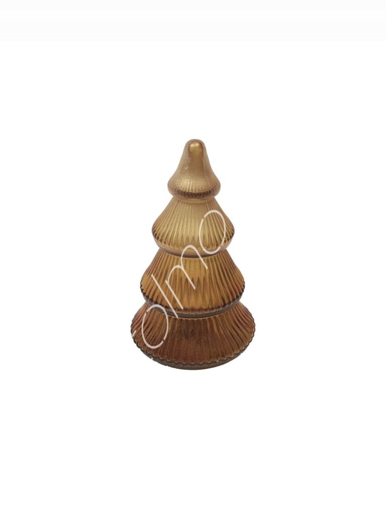 Decorative tree handm. mouthblown amber 12x12x20