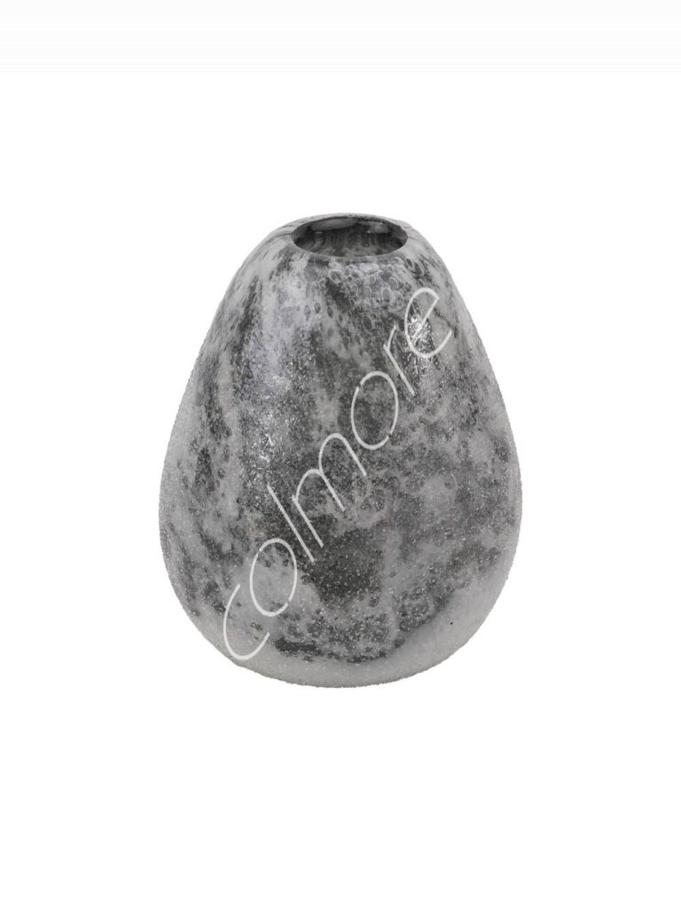 Vase handm. mouthblown grey 20x16x21