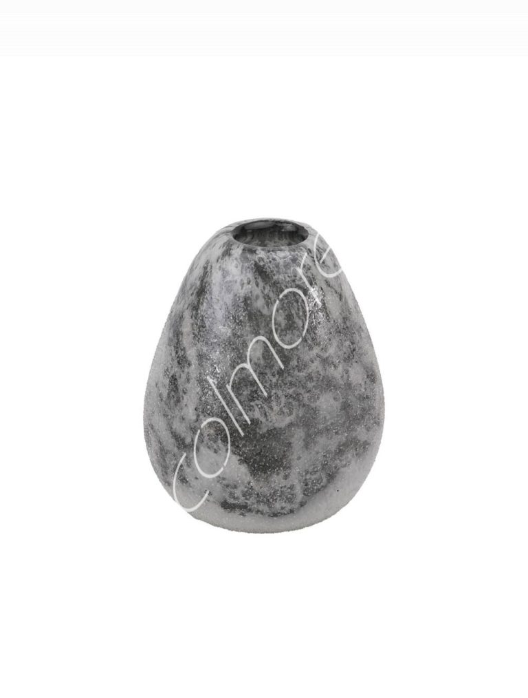 Vase handm. mouthblown grey 10x8x12
