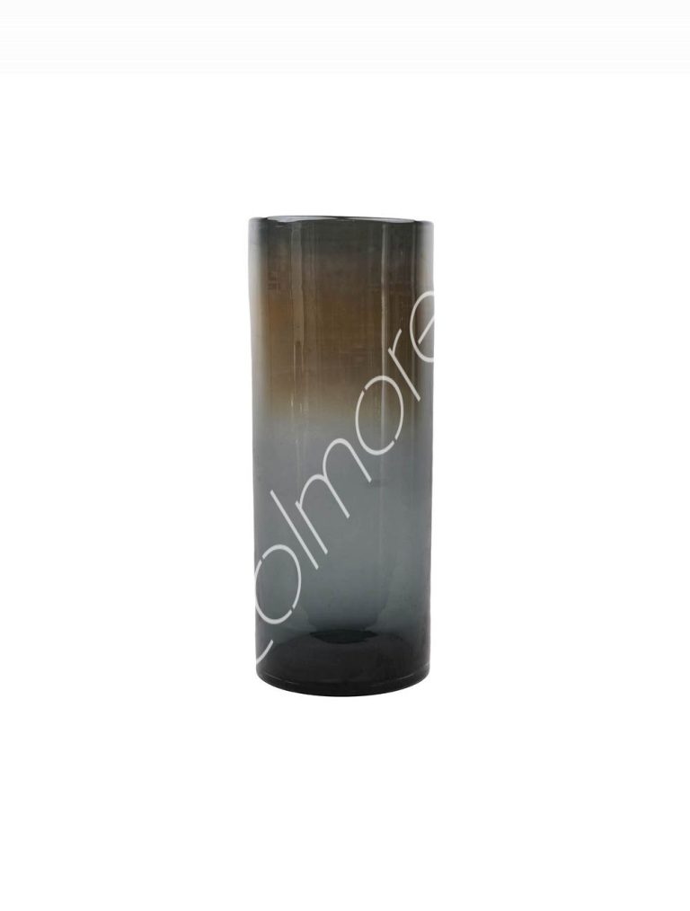 Vase handm. mouthblown grey 25x25x62