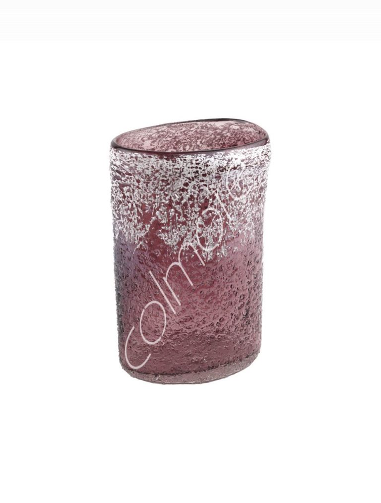Vazo el yapımı. ağızla üflenmiş pembe 13x8x30