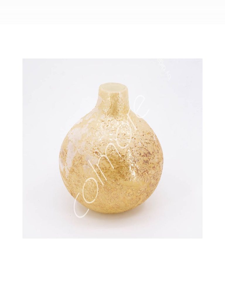 Vase handm. mouthblown caramel glass 17x17x17