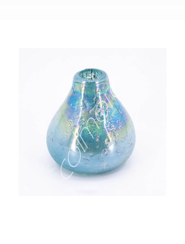 Vase handm. mouthblown pearl glass 14x14x15