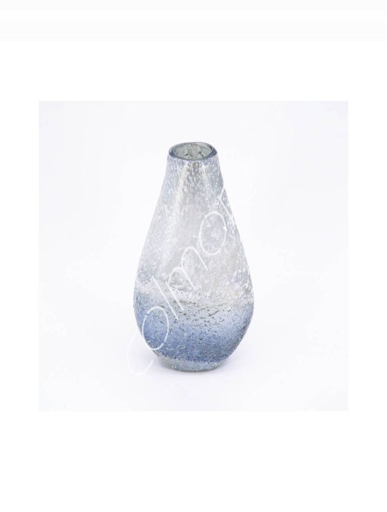 Vase handm. mouthblown pearl glass 12x8x26