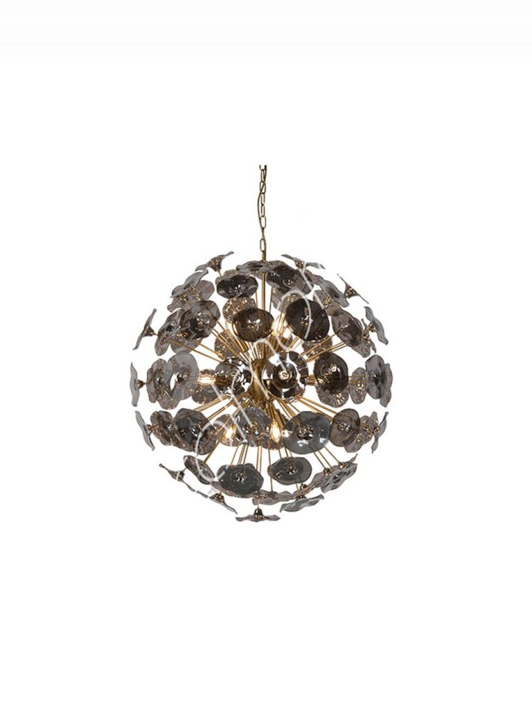 Ceiling lamp IR/NI smoke glass 81x81x81