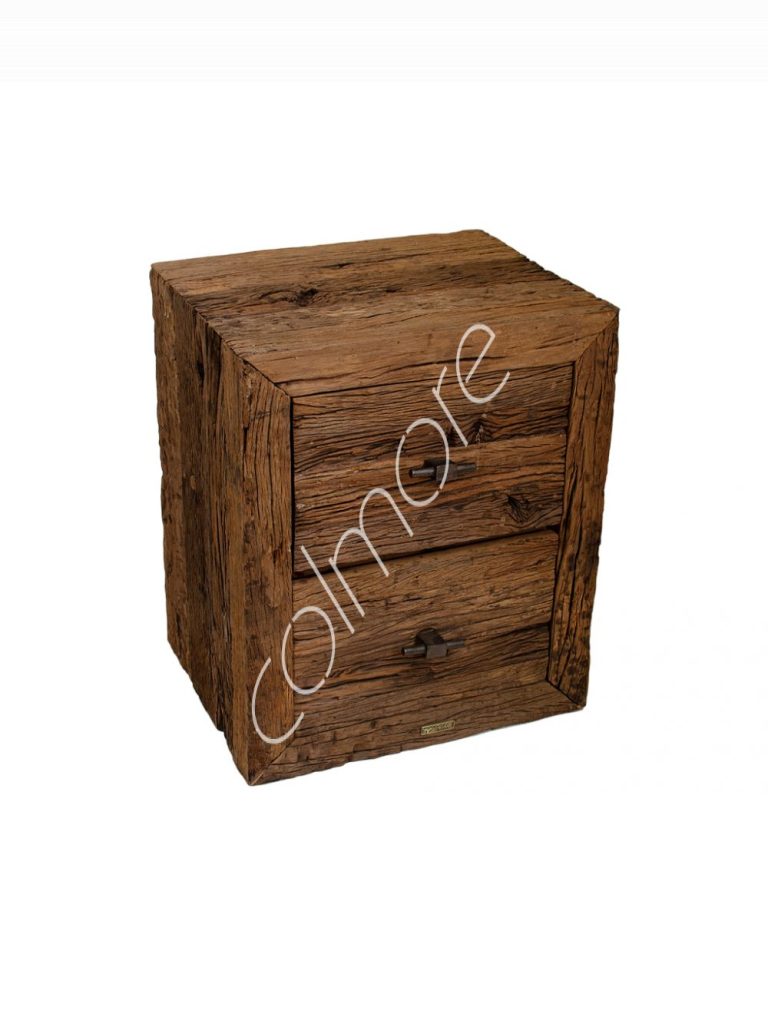 Bedside 2/drawer wood 51x41x61