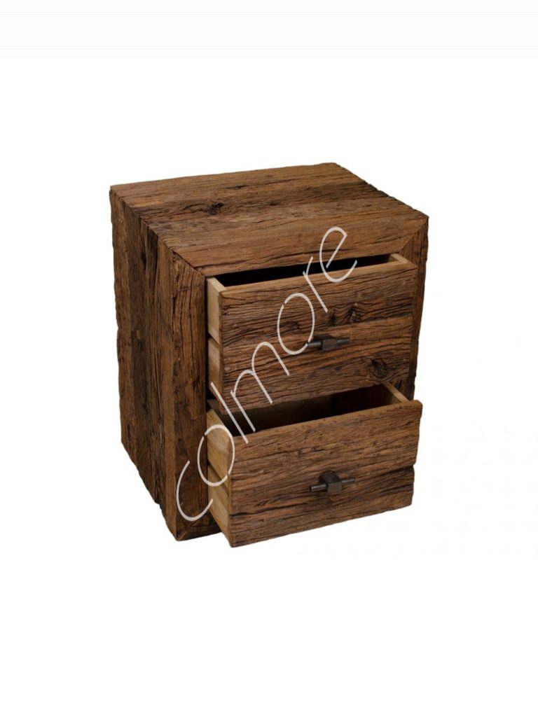 Bedside 2/drawer wood 51x41x61