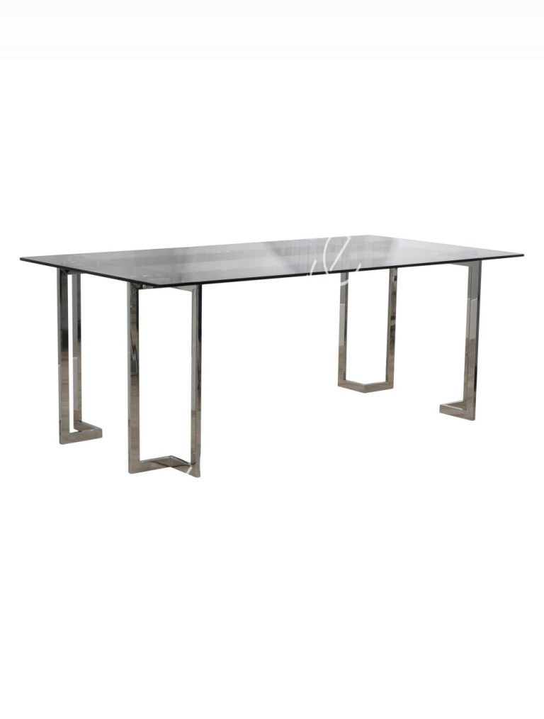 Dining table glass ss 200x100x74