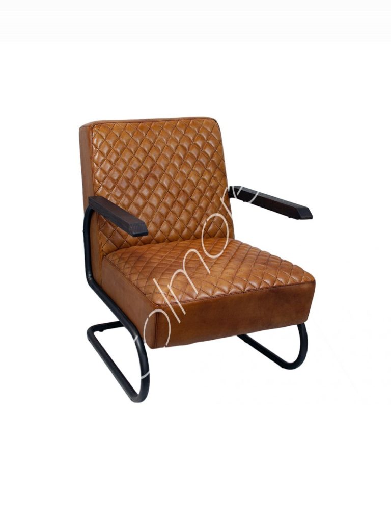 Armchair Estoril cognac leather 67x80x85