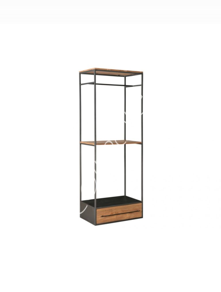 Clothing rack 1 drawer teak wood IR 81x47x222
