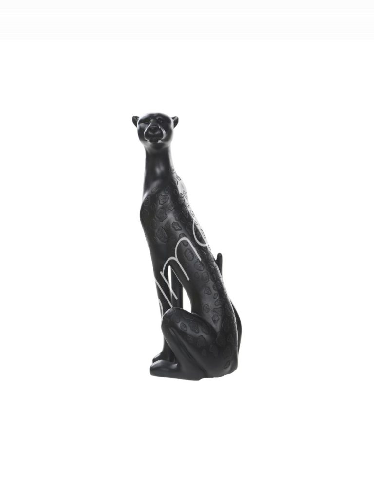 Decorative leopard black polyresin 17x13x43