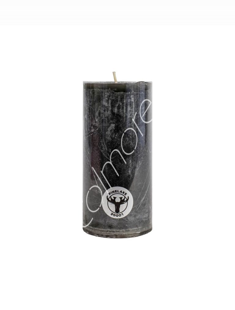 Candle pillar SET6 rustic charcoal 7x7x15