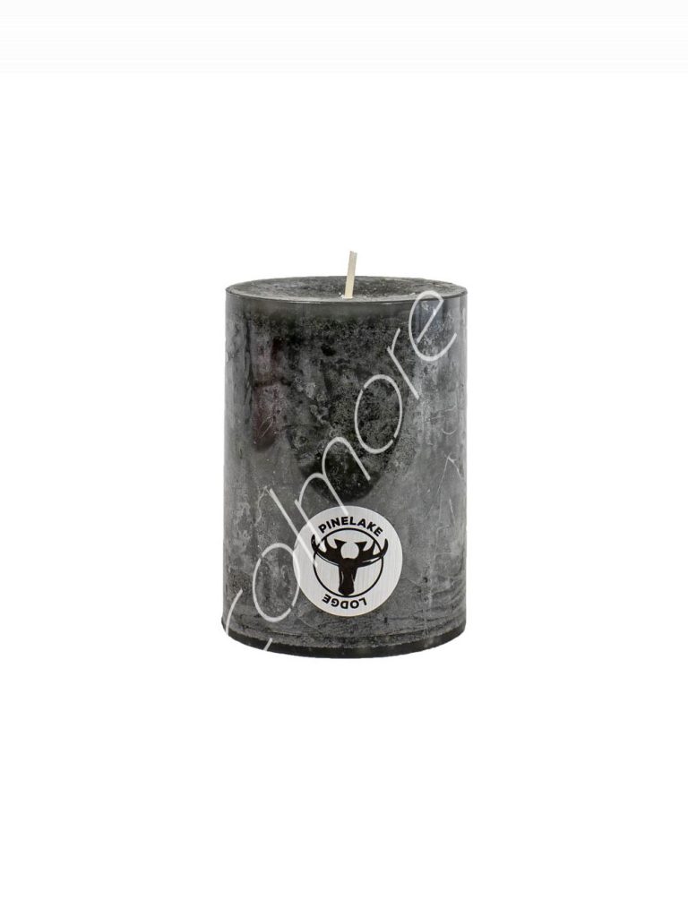 Candle pillar SET6 rustic charcoal 7x7x10