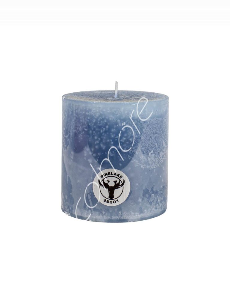 OL-Candle pillar SET6 rustic dusty blue 10x10x10