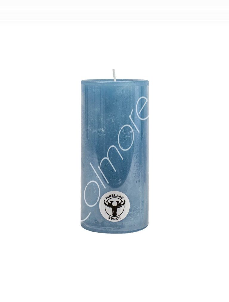 Candle pillar SET6 rustic aqua 7x7x15