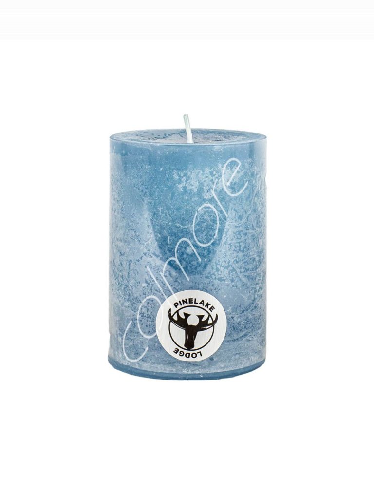Candle pillar SET6 rustic aqua 7x7x10