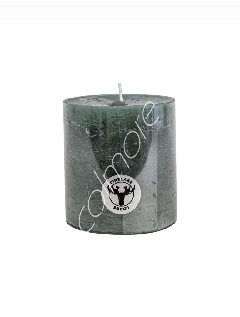 Candle pillar SET6 rustic sea green 10x10x10
