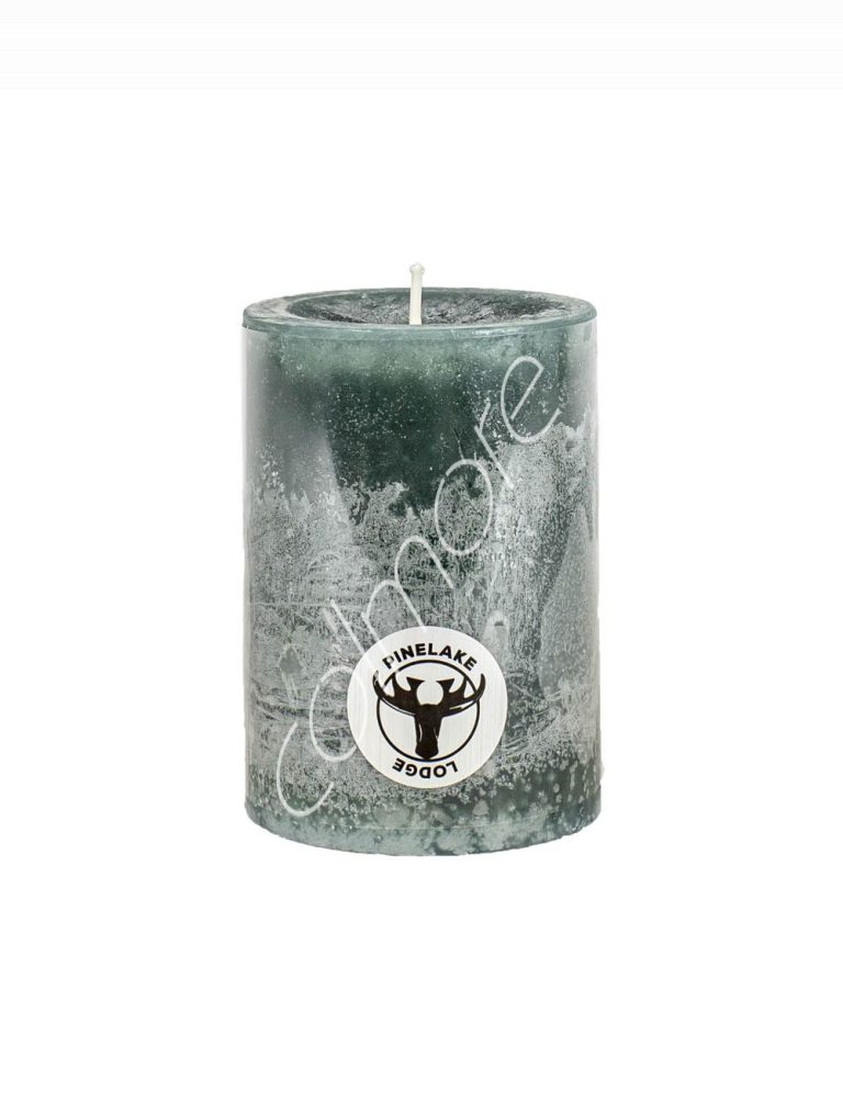 Candle pillar SET6 rustic sea green 7x7x10