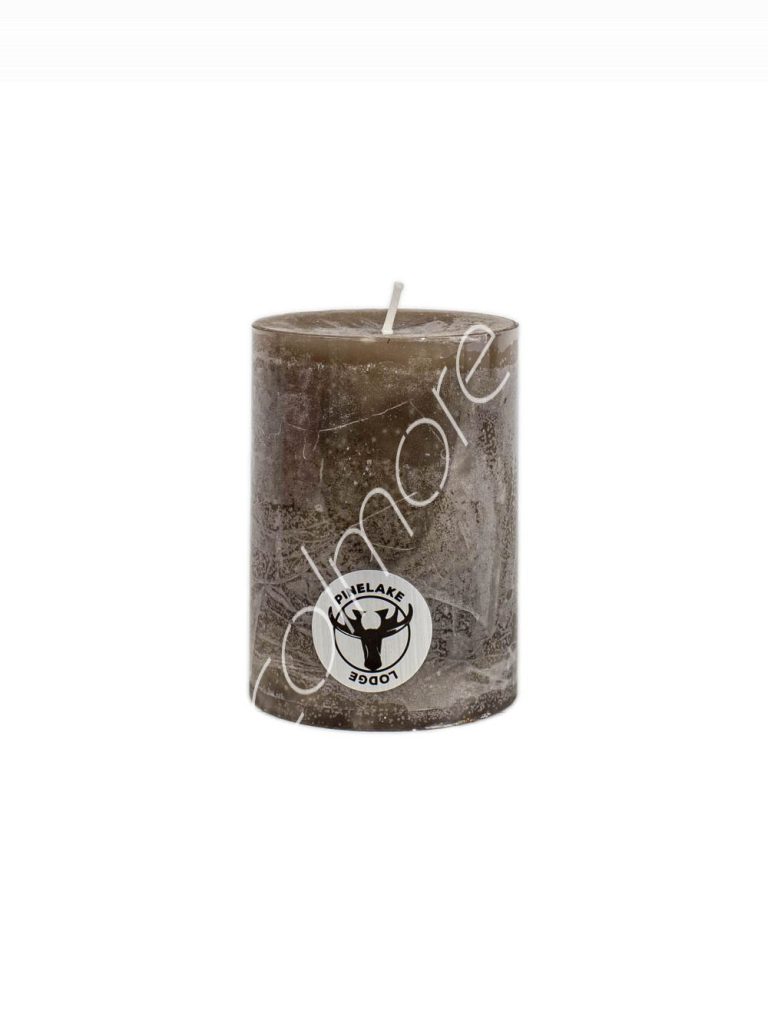 Candle pillar SET6 rustic taupe 7x7x10