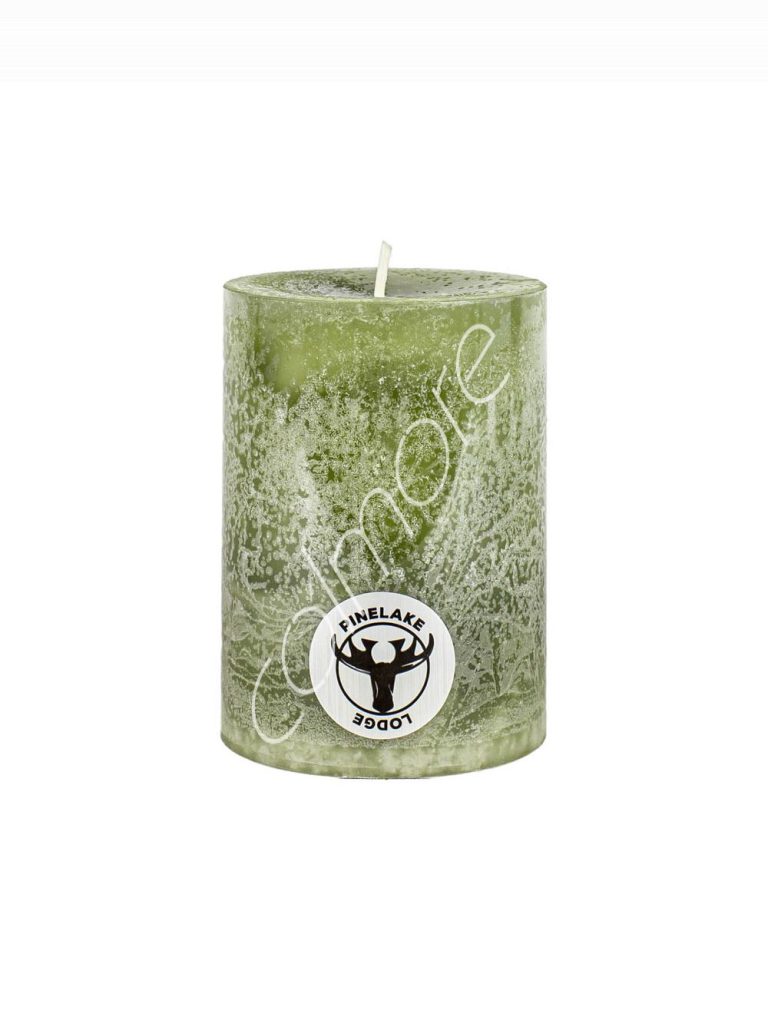 Candle pillar SET/6 rustic asparagus 7x7x10